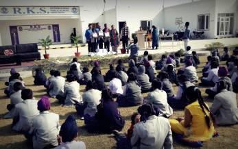 Students of RKS IPS attending prize distribution ceremony